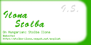 ilona stolba business card